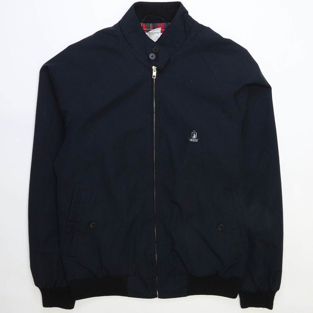 Vintage Izod Harrington Bomber Jacket Size Small Blue