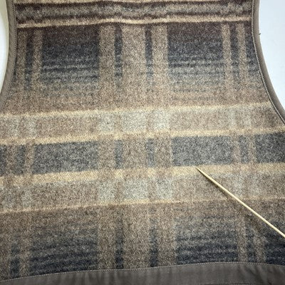 Vintage Ralph Lauren Wool Vest Jacket Size Small Plaid Leather Trim