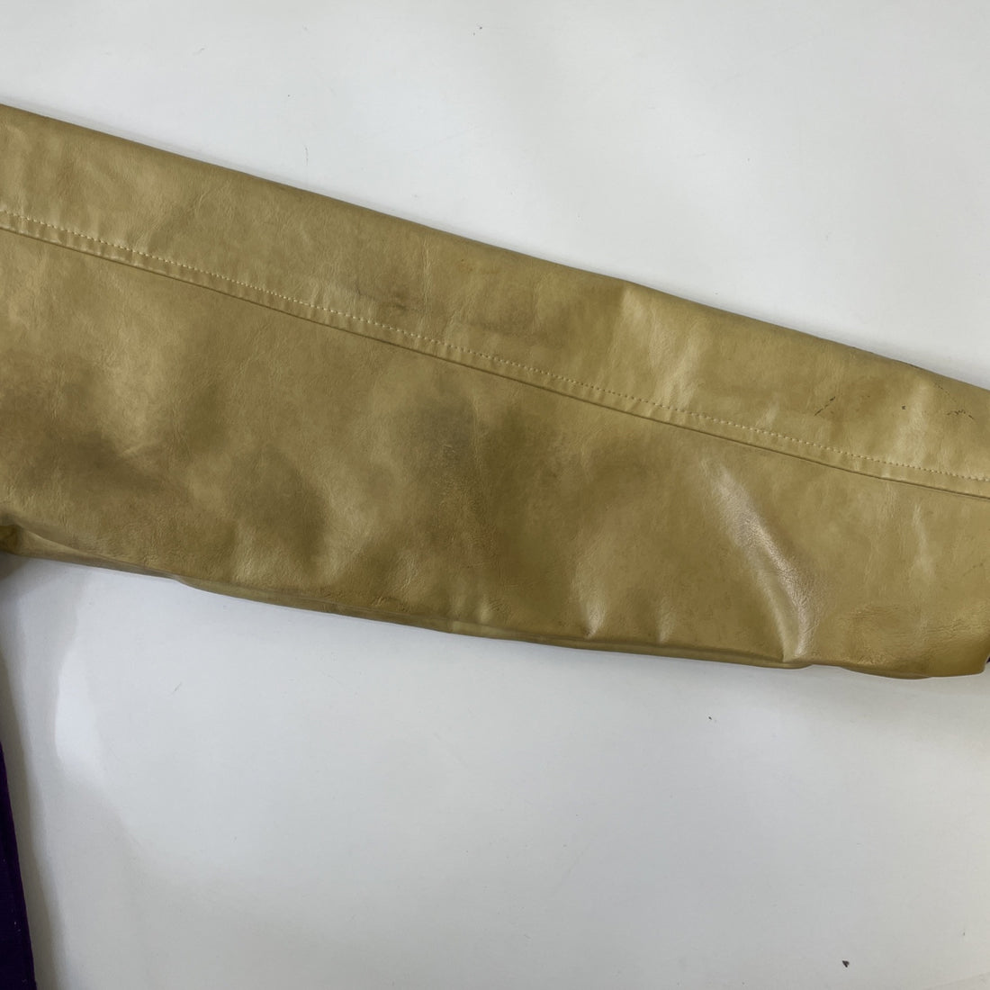 Vintage Leather Wool Letterman Varsity Jacket Size Small Purple