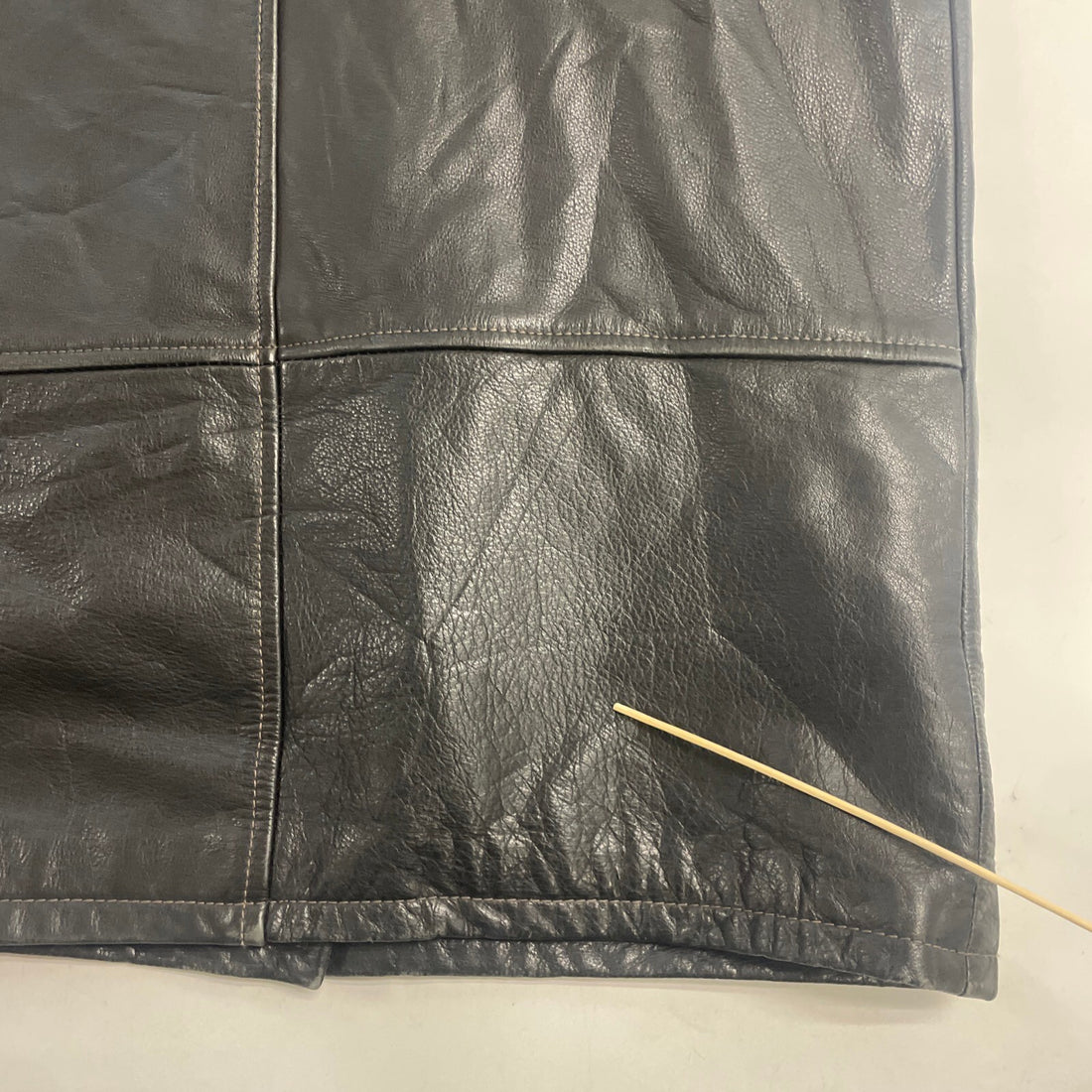 Vintage Selection Leather Coat Jacket Size Small Black