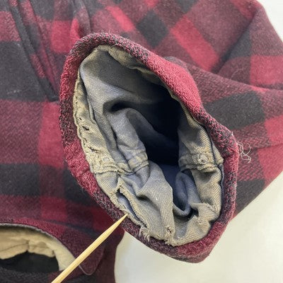 Vintage Humphrey Mackinaw Hunting Wool Coat Jacket Size Large Red Buffalo Plaid