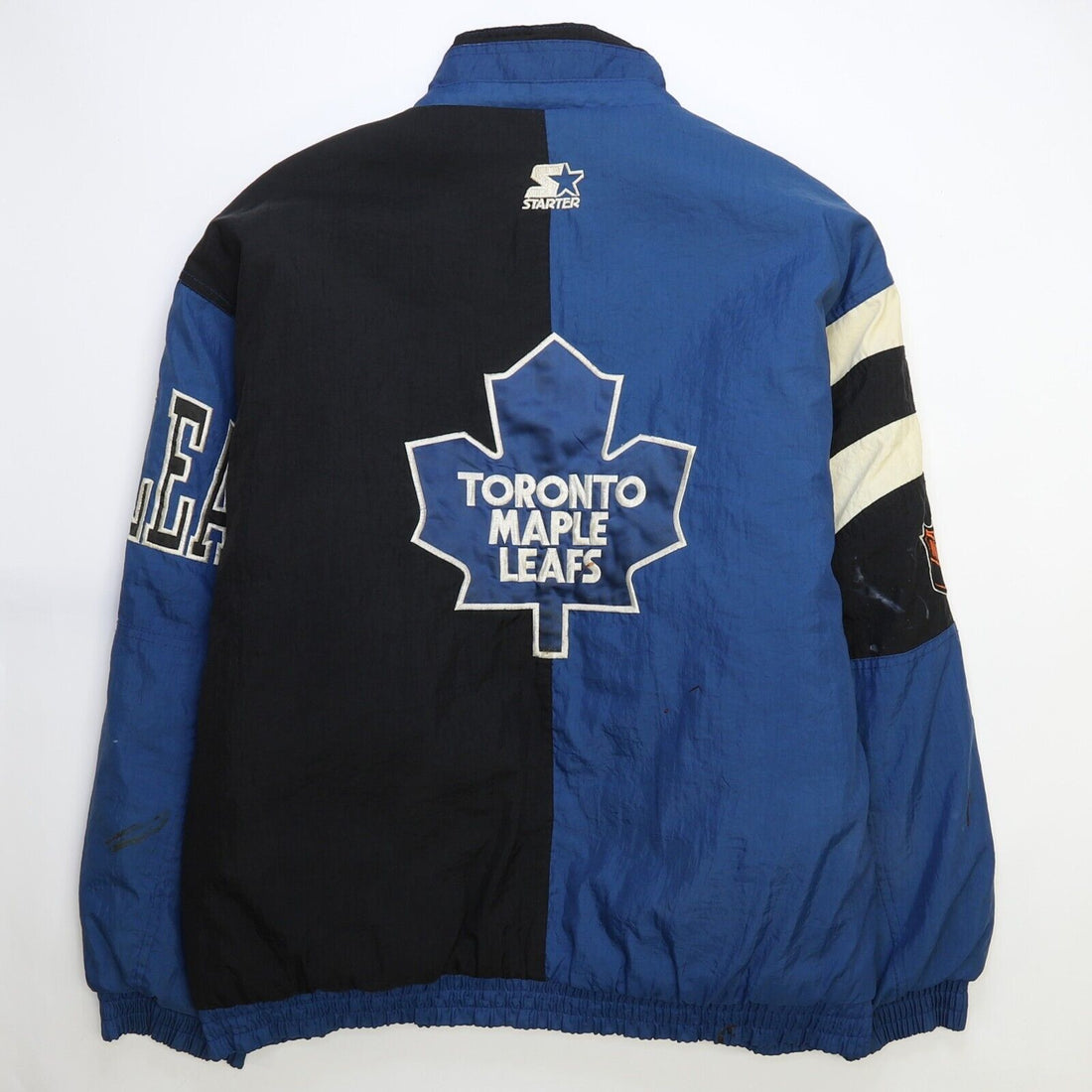 Vintage Toronto Maple Leafs Starter Puffer Jacket Size Large Split NHL