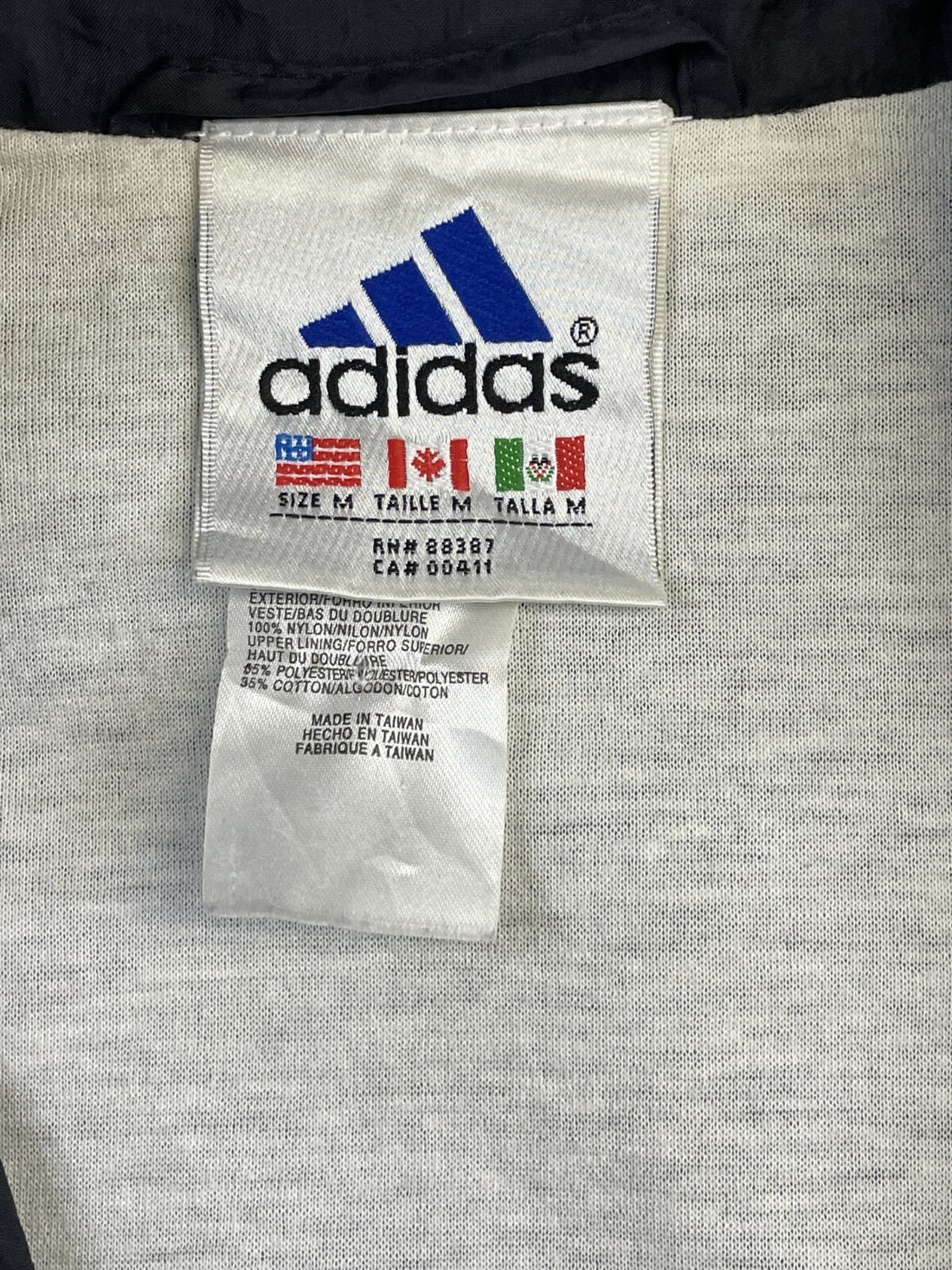 Vintage Adidas Windbreaker Light Jacket Size Medium Black