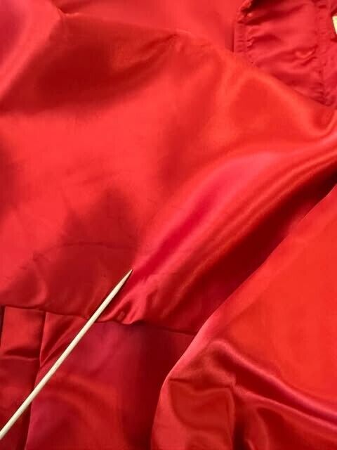 Vintage Excalibur Hotel Casino Las Vegas Satin Bomber Jacket Size XL Red