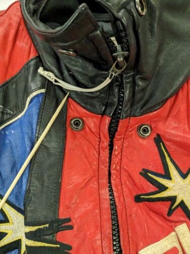 Vintage Polaris Racing Motorcycle Leather Jacket Size 2XL Snowmobile