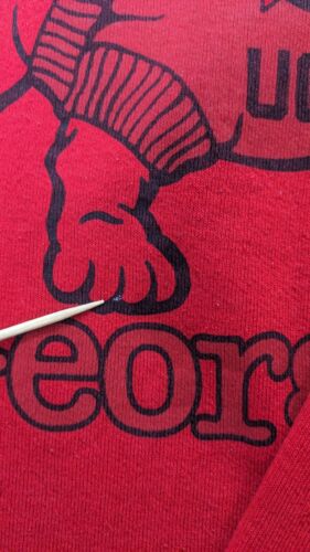 Vintage Georgia Bulldog Sweatshirt Crewneck Size Large Red 90s NCAA