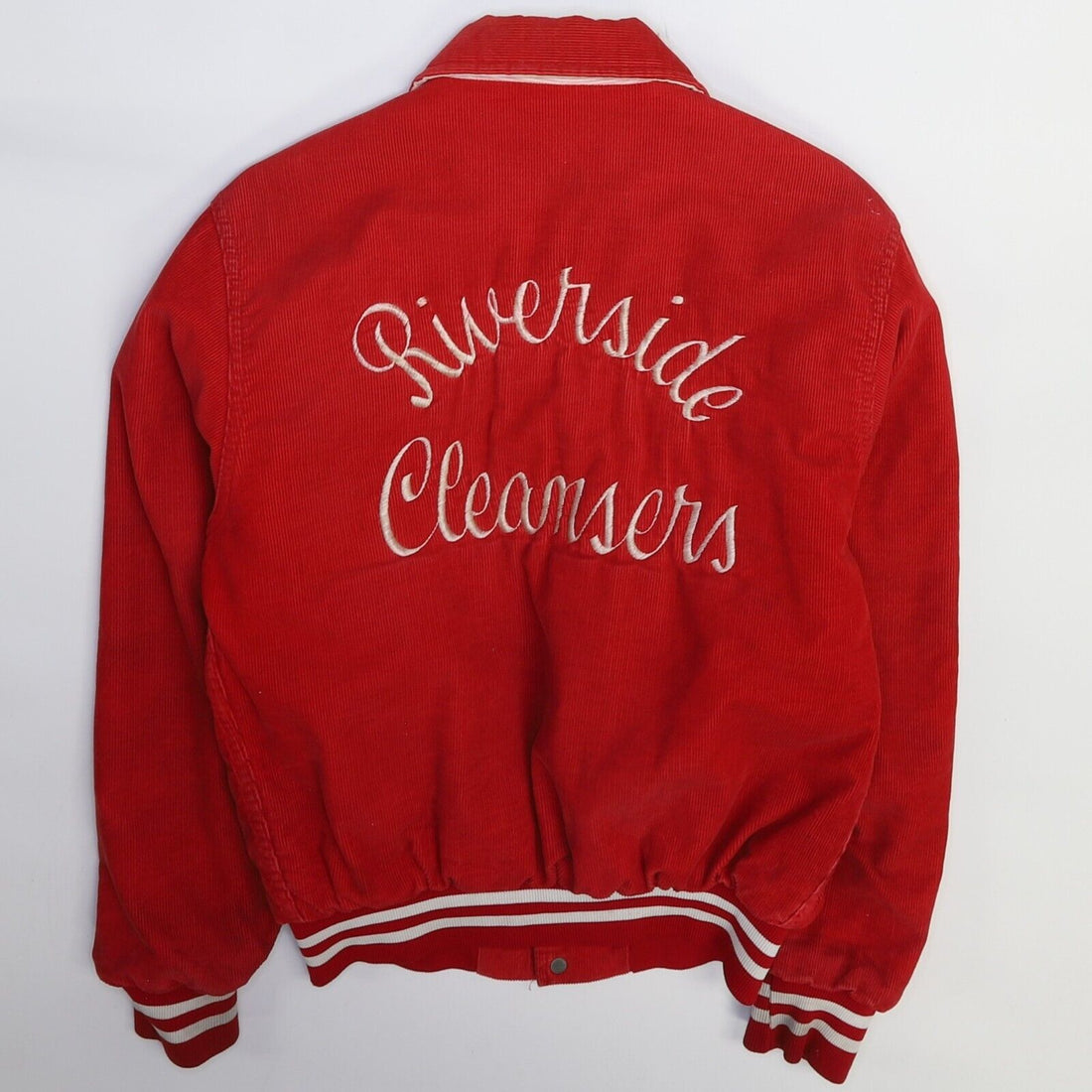Vintage Riverside Cleansers Little League Corduroy Bomber Jacket Small 1989 80s