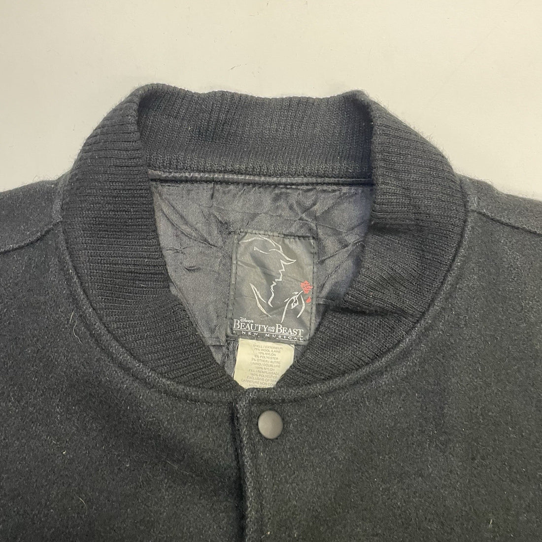 Vintage Beauty And The Beast Musical Disney Wool Varsity Jacket Size Large