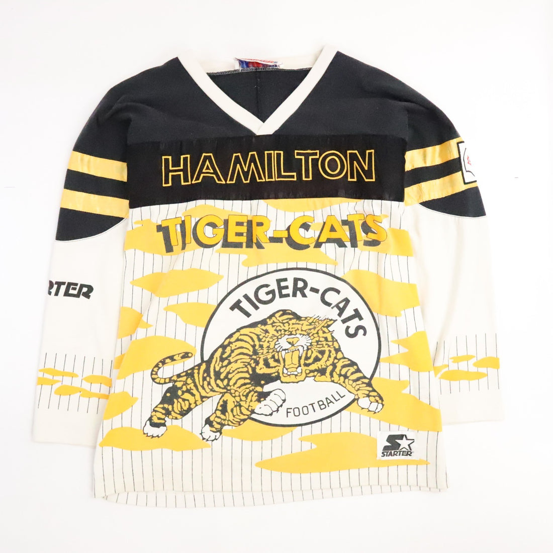 Vintage Hamilton Tiger Cats Starter 3/4 Sleeve Sweatshirt Size XL 90s CFL