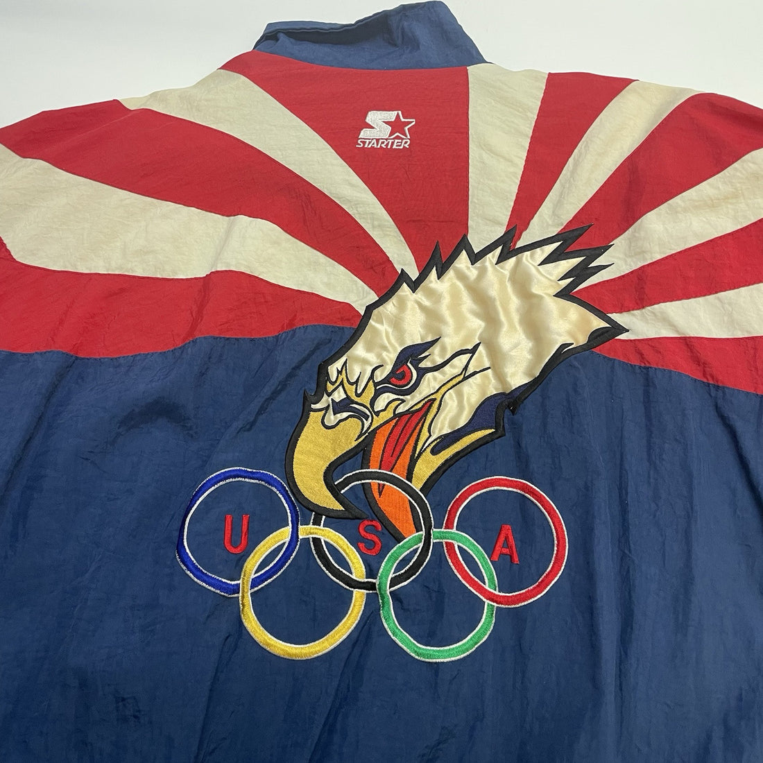 Vintage Team USA Olympics Eagle Starter Windbreaker Light Jacket Size Large 90s