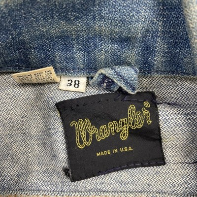 Vintage Wrangler Denim Jacket Size 38 Racing Team Patch 70s