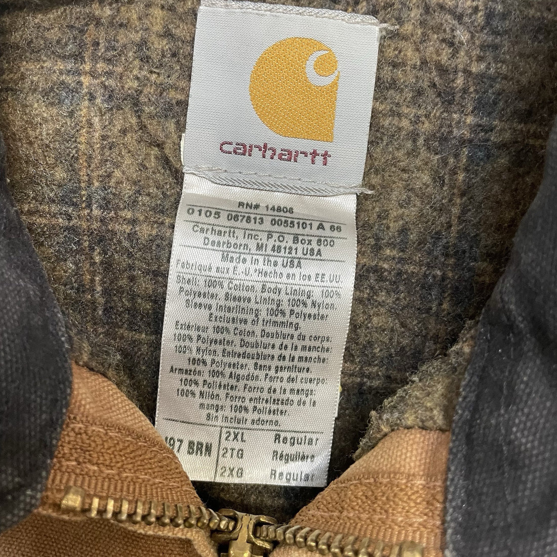 Vintage Red Wing Shoes Carhartt Canvas Detroit Work Jacket Size 2XL J97 BRN