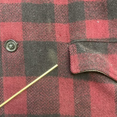 Vintage Humphrey Mackinaw Hunting Wool Coat Jacket Size Large Red Buffalo Plaid