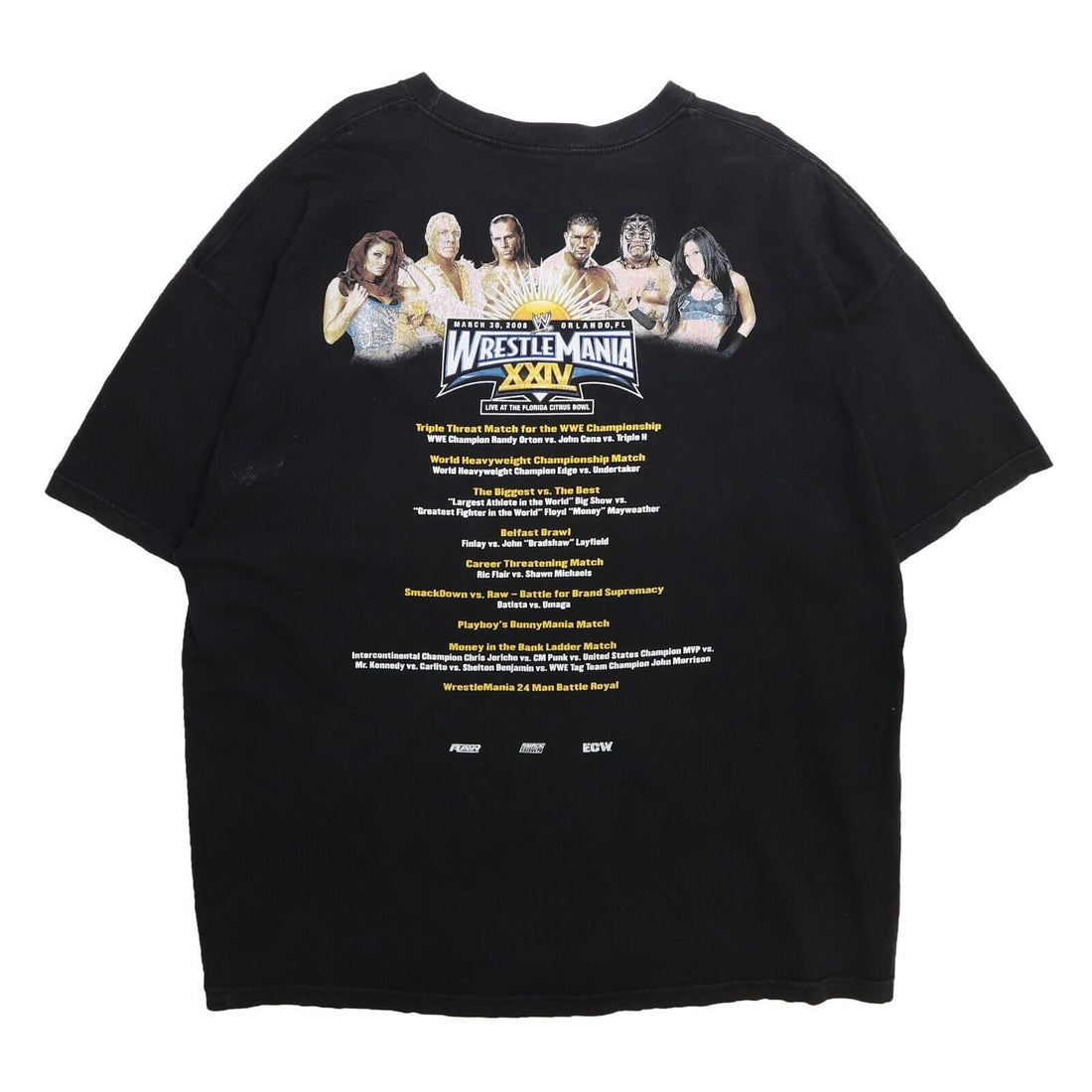 Vintage Wrestlemania XXIV Wrestling T-Shirt Size 3XL 2008 WWE
