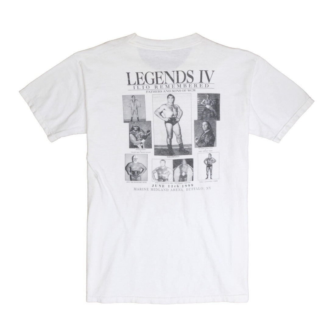 Vintage Legends IV Ilio Remembered Wrestling T-Shirt Size Medium White WCW