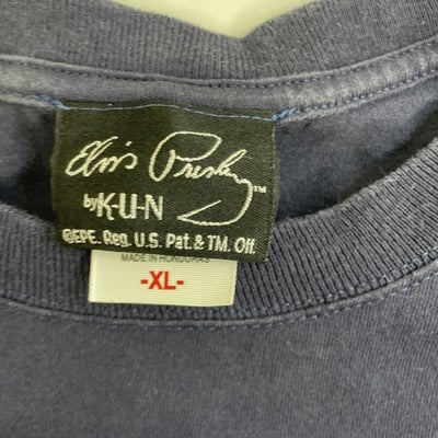 Vintage Elvis Presley T-Shirt Size XL Blue Music