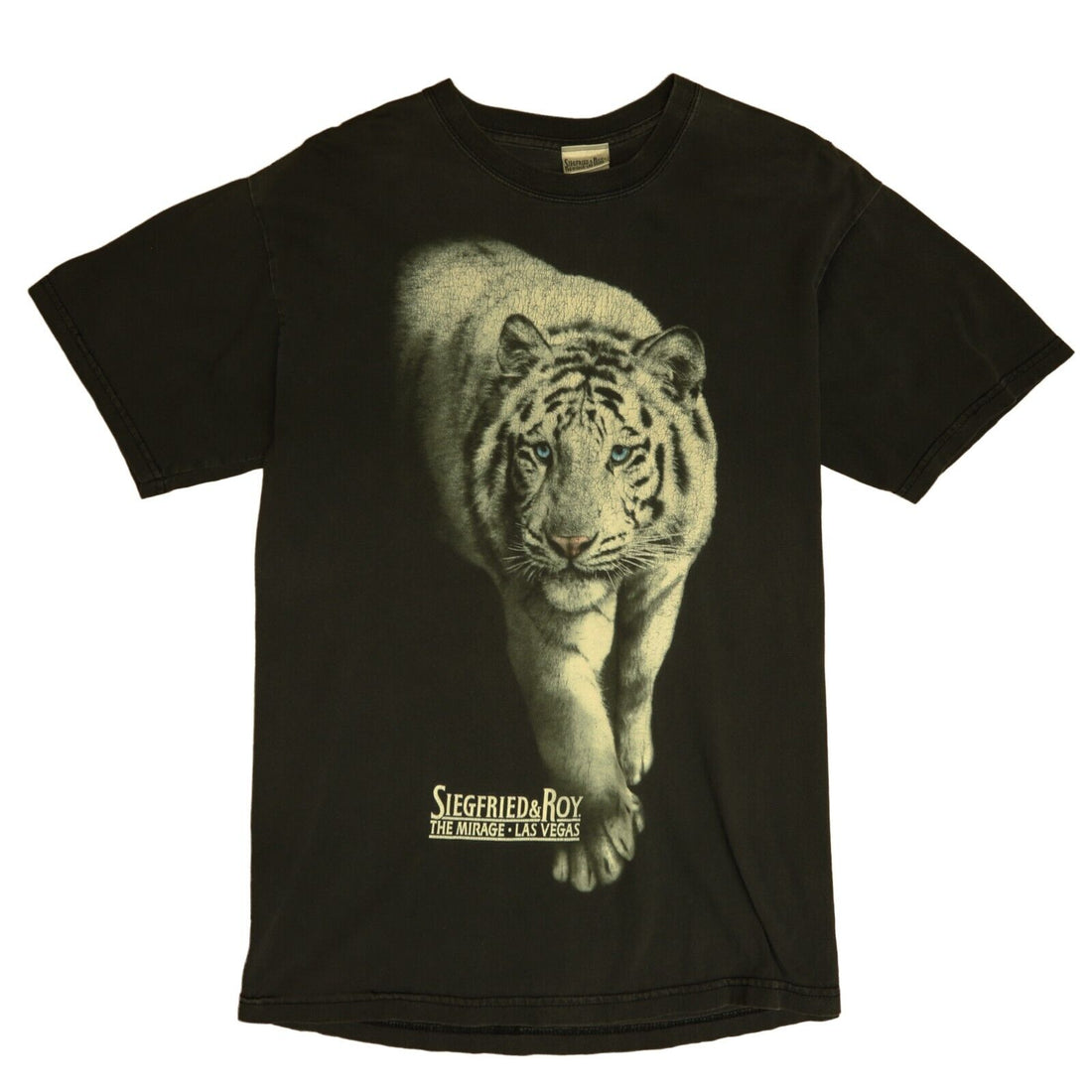 Vintage Siegfried & Roy White Tiger T-Shirt Size Medium Wrap Around
