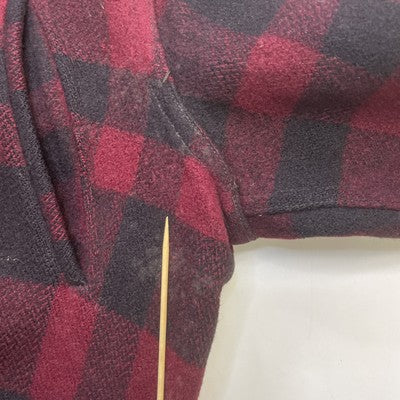 Vintage Humphrey Mackinaw Hunting Wool Coat Jacket Size Large Red Buffalo Plaid