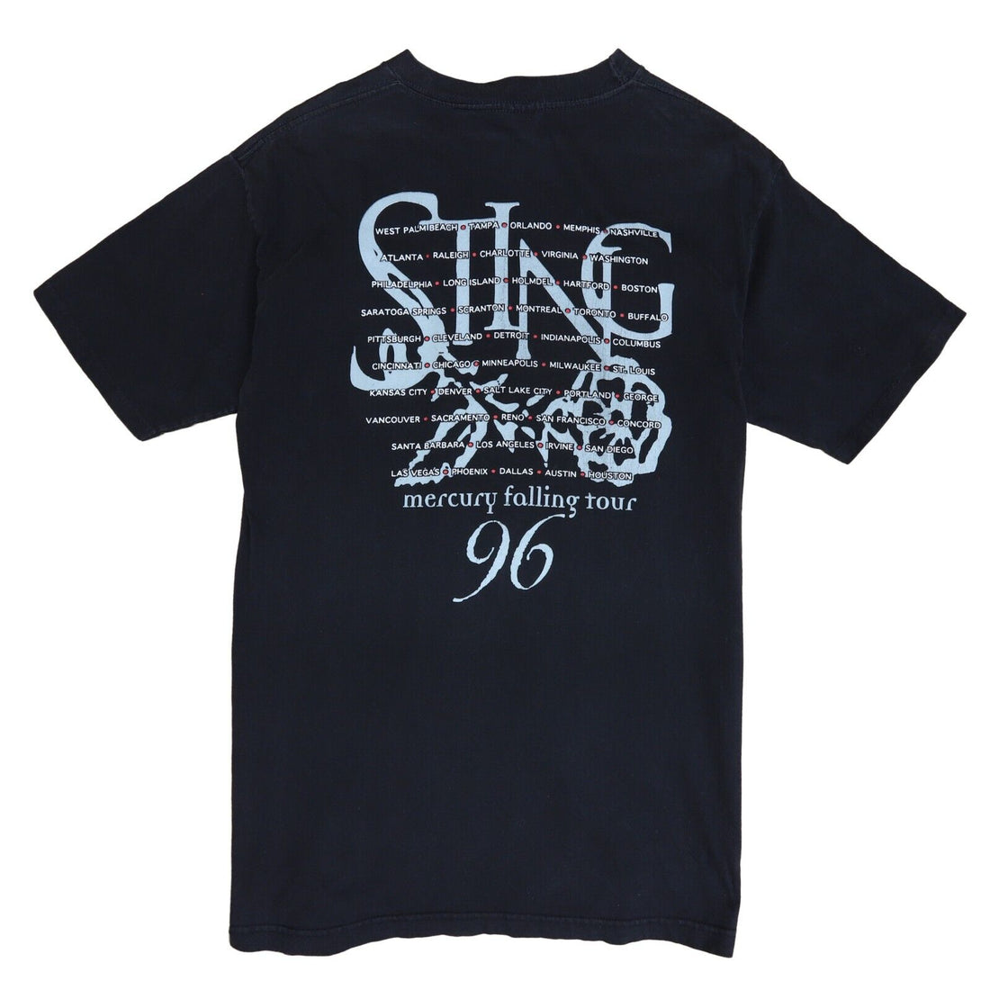 Vintage Sting Mercury Falling Tour T-Shirt Size Large Band Tee 1996 90s