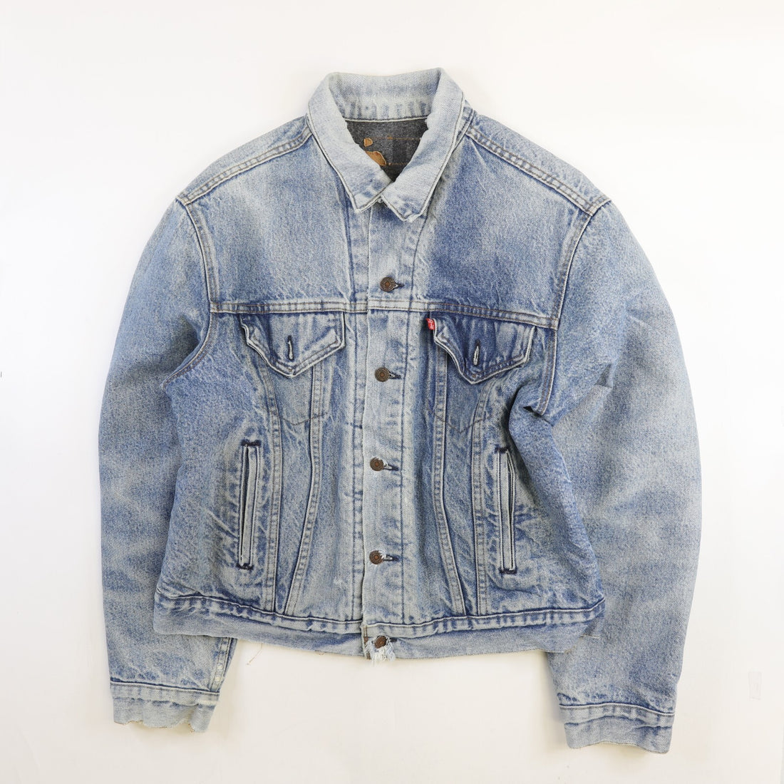 Vintage Levi's Denim Trucker Jacket Medium Distressed Blanket Lined