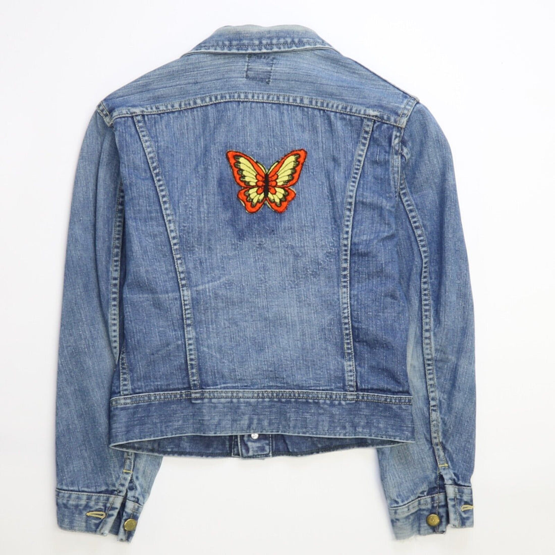 Vintage Lee Denim Jean Trucker Jacket Size Small PATD-153438