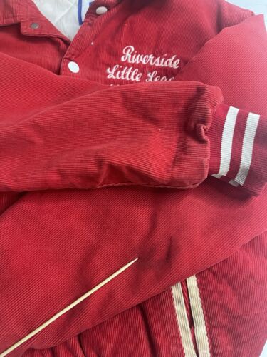 Vintage Riverside Cleansers Little League Corduroy Bomber Jacket Small 1989 80s