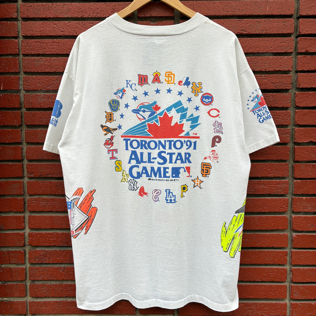 1991 Bulletin Toronto Blue Jays All Star Game T-Shirt XL AOP Wrap Around MLB