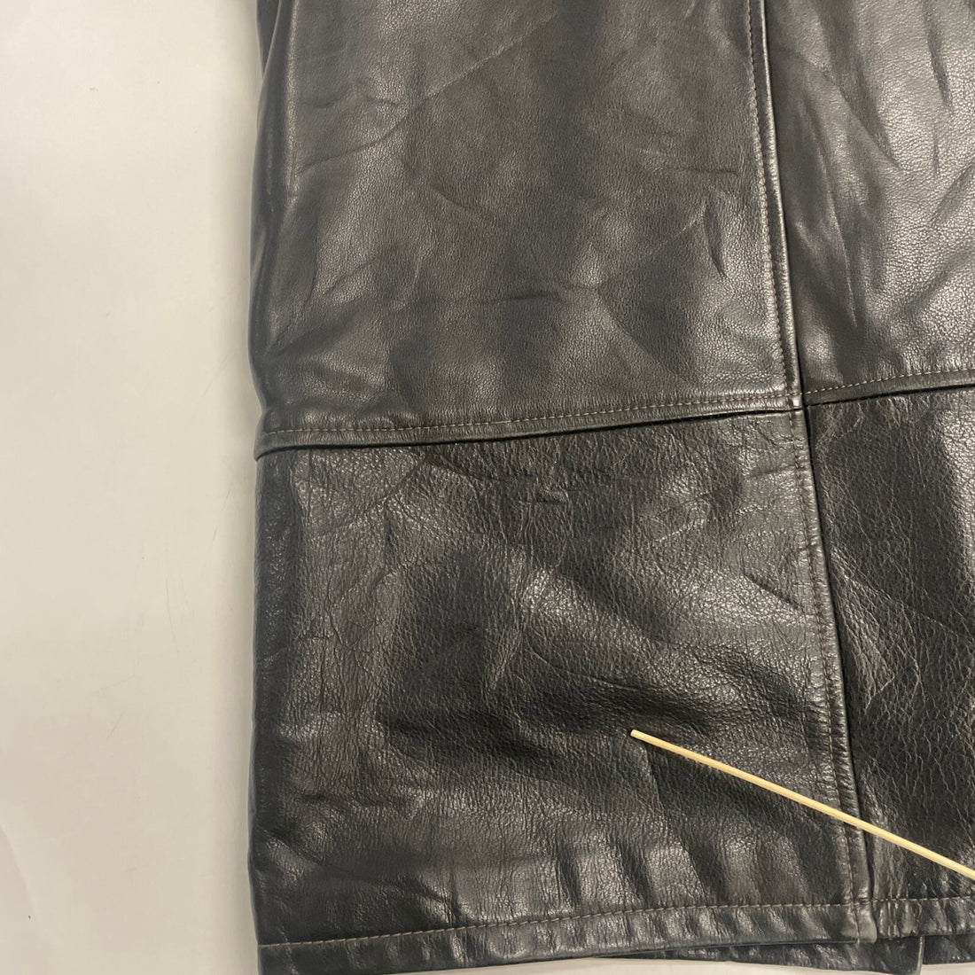 Vintage Selection Leather Coat Jacket Size Small Black