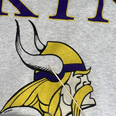 Vintage Minnesota Vikings Spell Out Sweatshirt Crewneck Size Large 1992 90s NFL