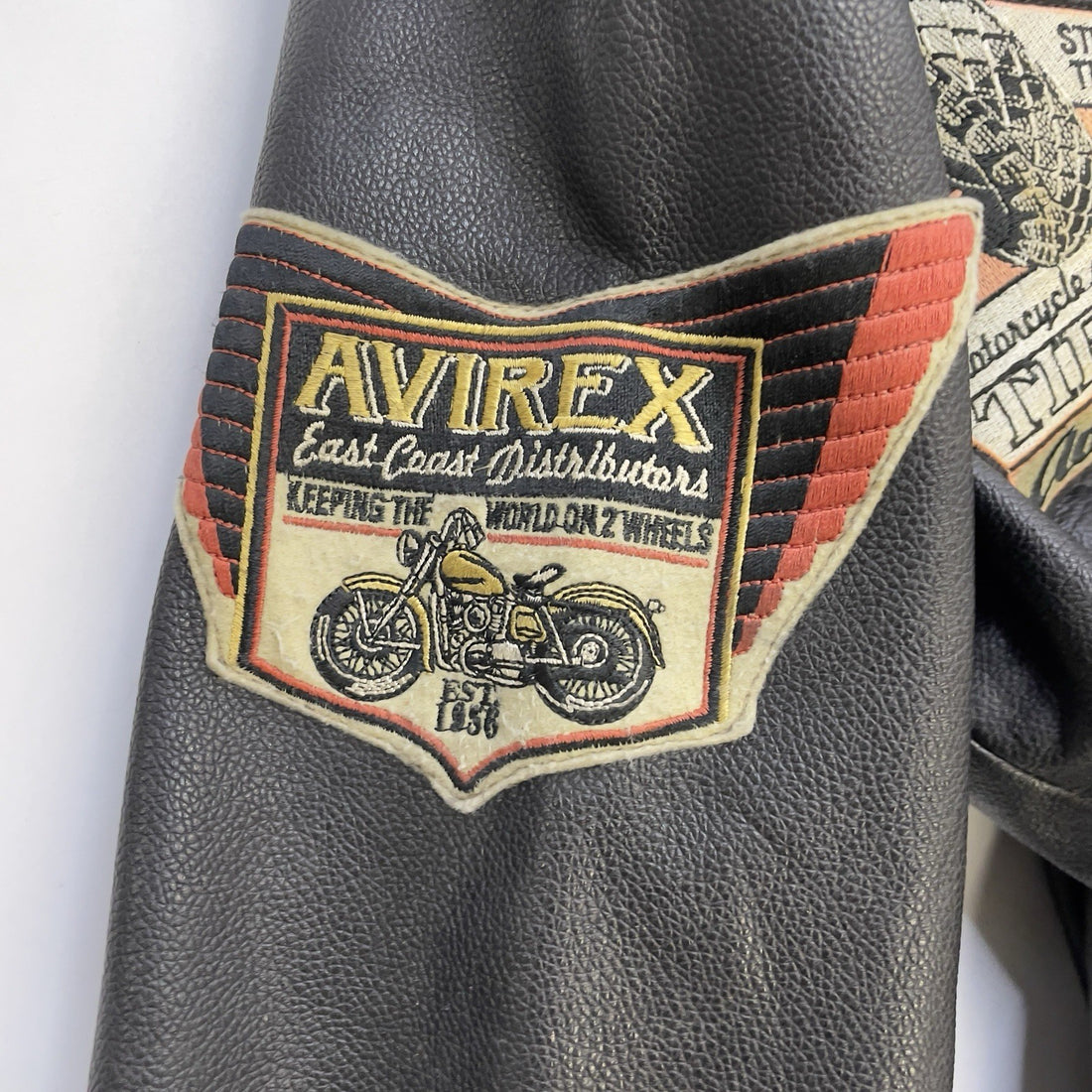 Vintage Avirex Leather Classic Motorcycle Jacket Size Large Patches D Pocket