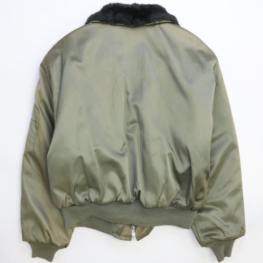 Vintage B-15TT Flight Bomber Jacket Size Large Green Military Army