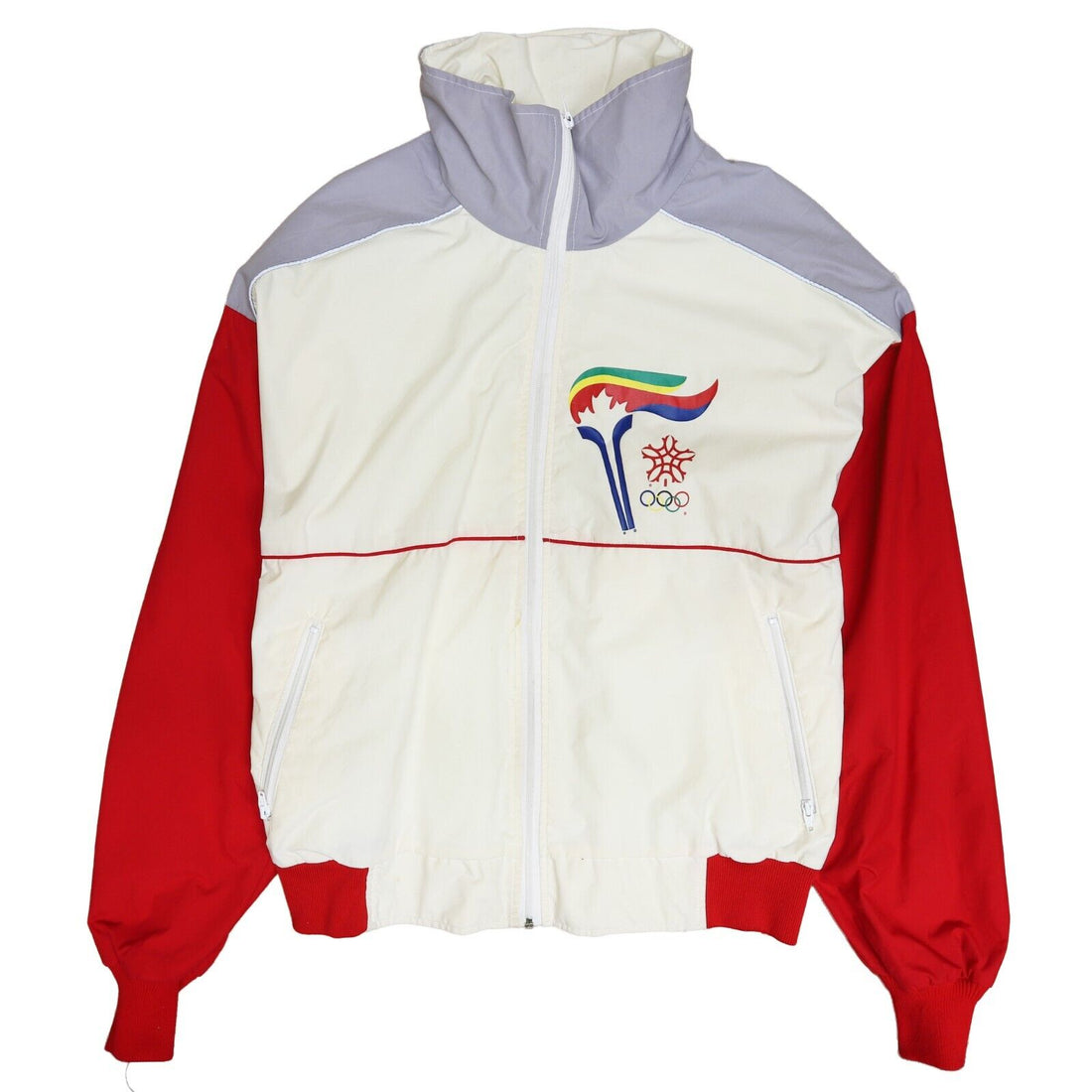 Vintage Canada Calgary Winter Olympics Windbreaker Jacket XL Torch Runner 1988