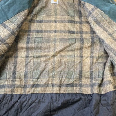 Vintage Carhartt Canvas Work Coat Jacket Size XL Green
