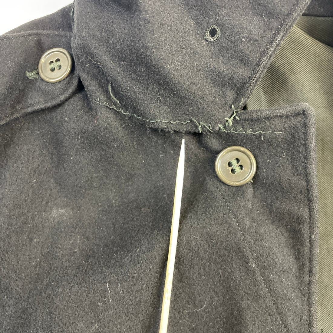 Vintage Military Army Wool Coat Jacket Size Small Black