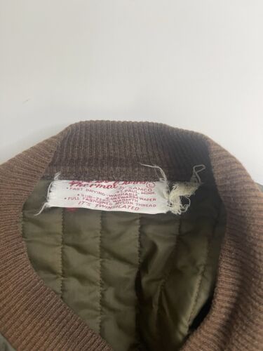 Vintage Samco Thermal Coat Jacket Size Large Green