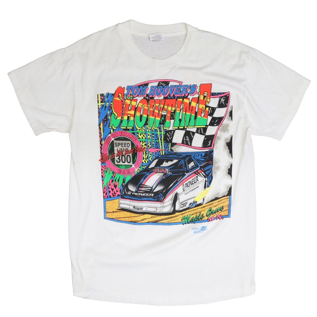 Vintage Tom Hoover's Showtime Drag Racing T-Shirt Size Large 90s