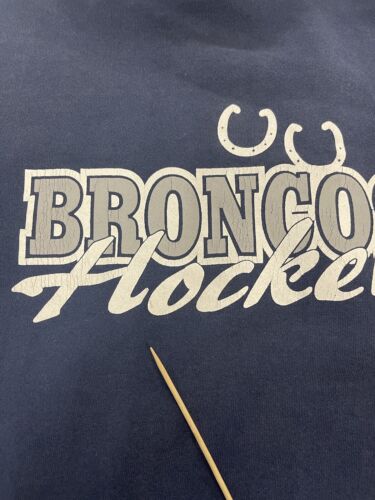 Vintage Broncos Hockey Russell Athletic Sweatshirt Hoodie Size Large