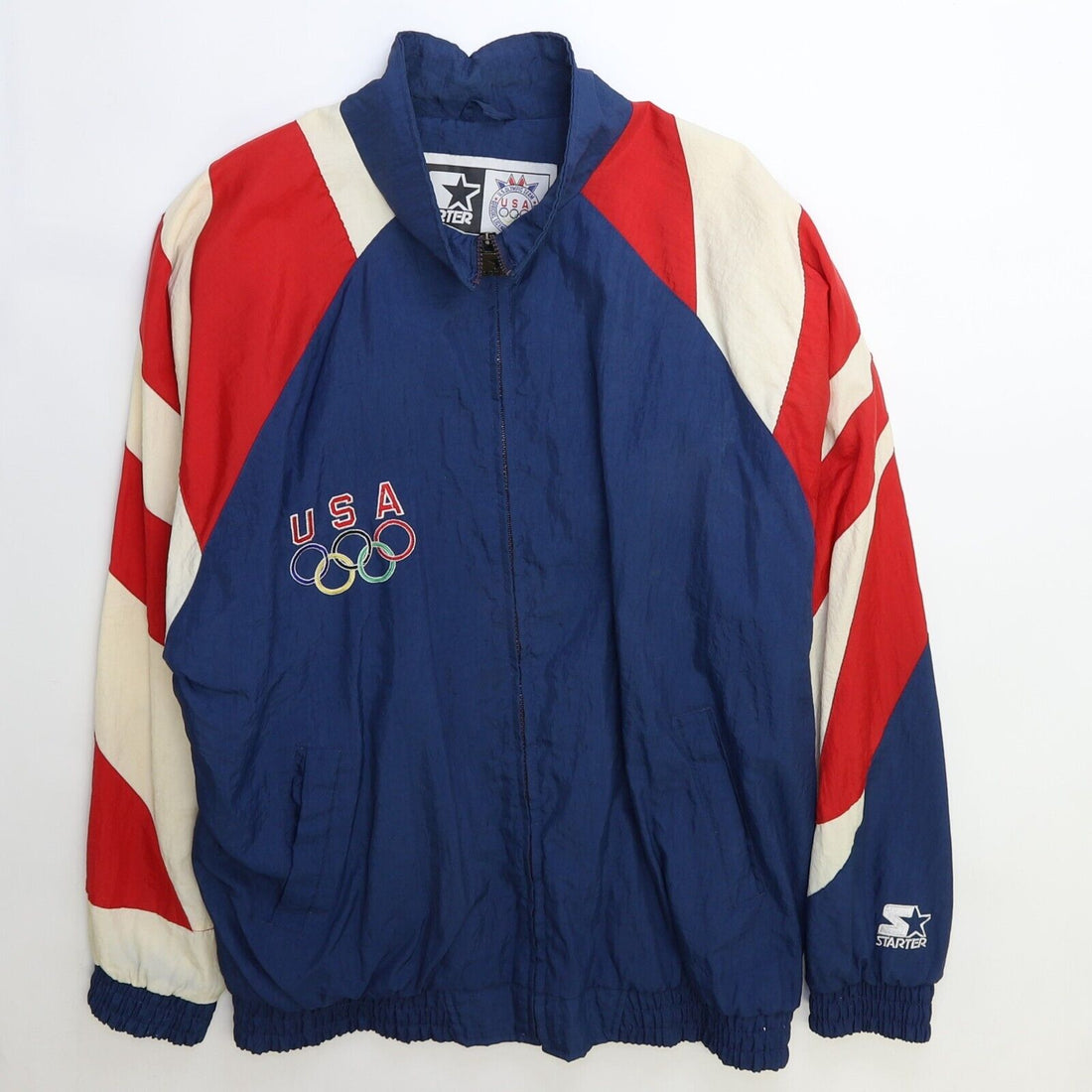 Vintage Team USA Olympics Eagle Starter Windbreaker Light Jacket Size Large 90s