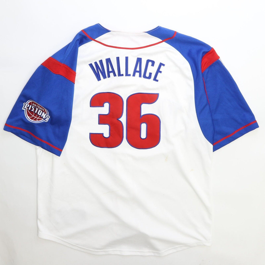 Vintage Detroit Pistons Rasheed Wallace Majestic Baseball Jersey Size Large NBA