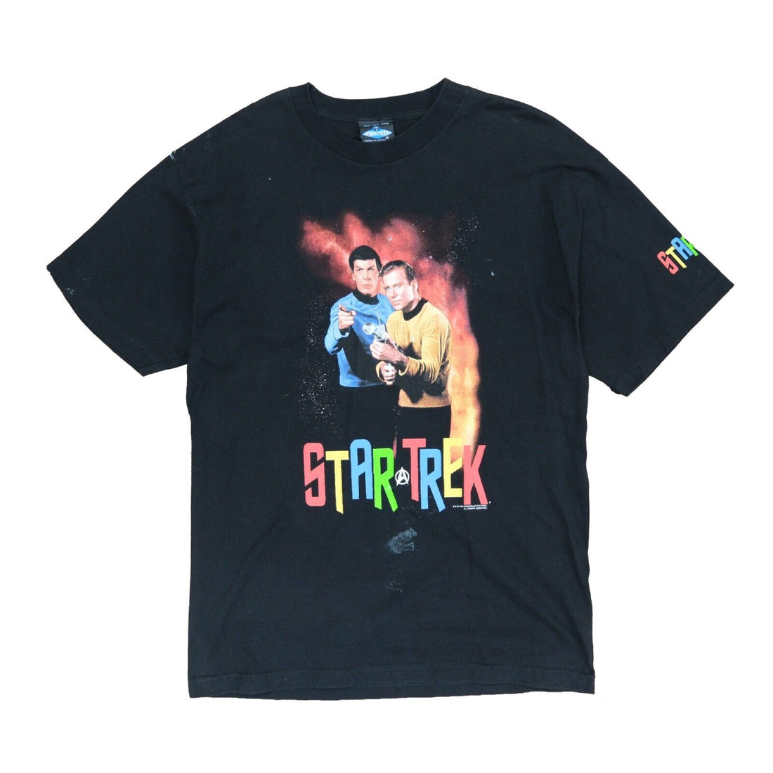 Vintage Star Trek Spock And Admiral Kirk T-Shirt Size XL TV Promo 1999 90s