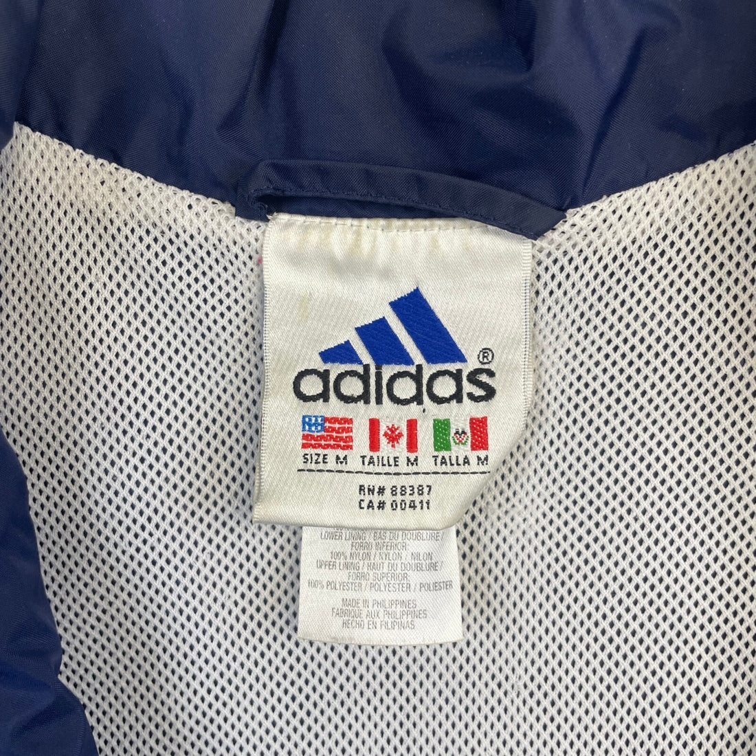 Vintage Adidas Windbreaker Light Jacket Size Medium Blue