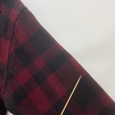 Vintage Humphrey Mackinaw Hunting Wool Coat Jacket Size Large Red Buffalo Plaid