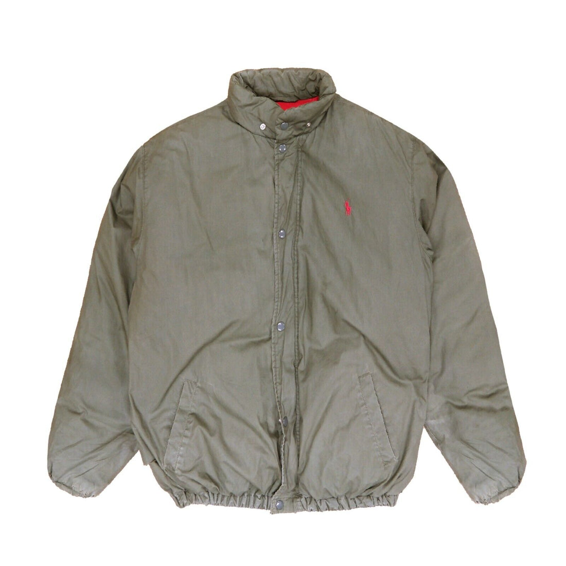 Vintage Polo Ralph Lauren Bomber Jacket Size XL Green Quilt Lined Insulated 90s