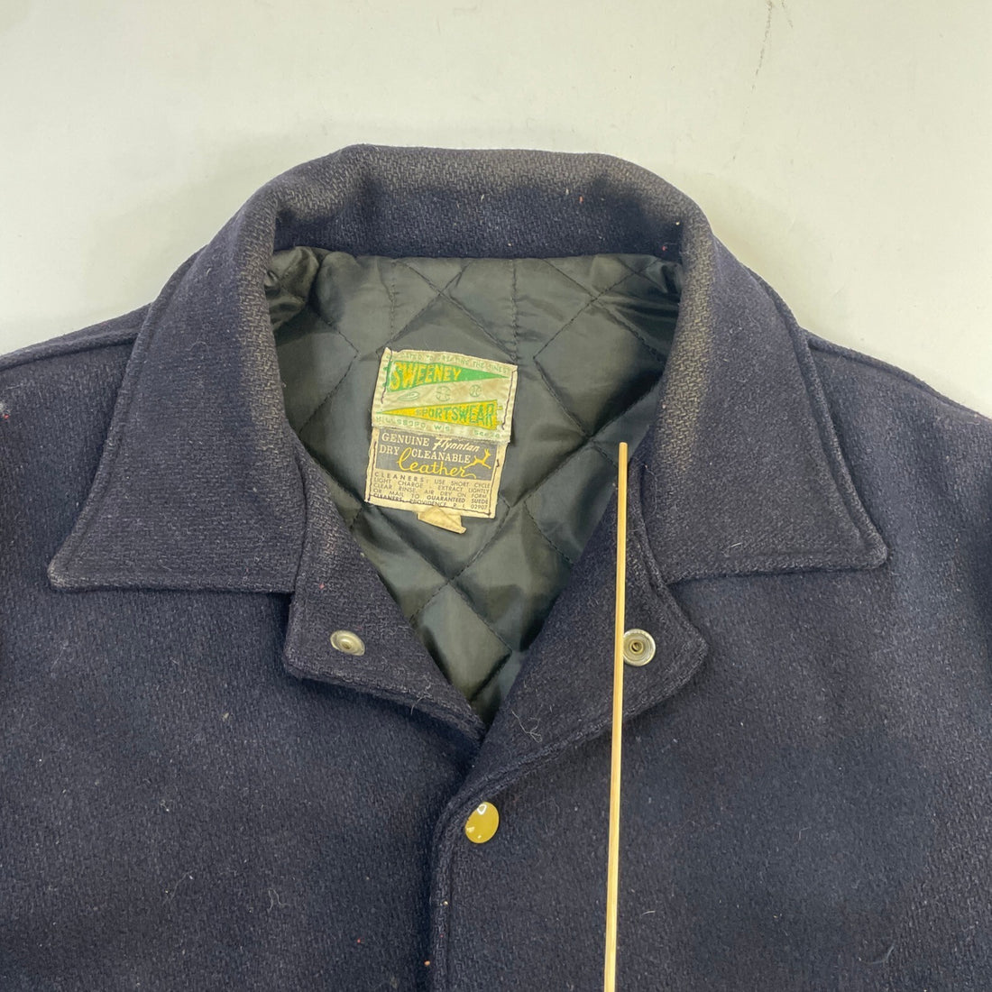 Vintage Stromen Wool Leather Varsity Jacket Size 44