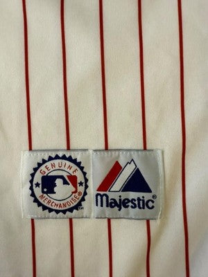 Vintage Philadelphia Phillies Pat Burrell Majestic Jersey Size XL Pinstripe MLB