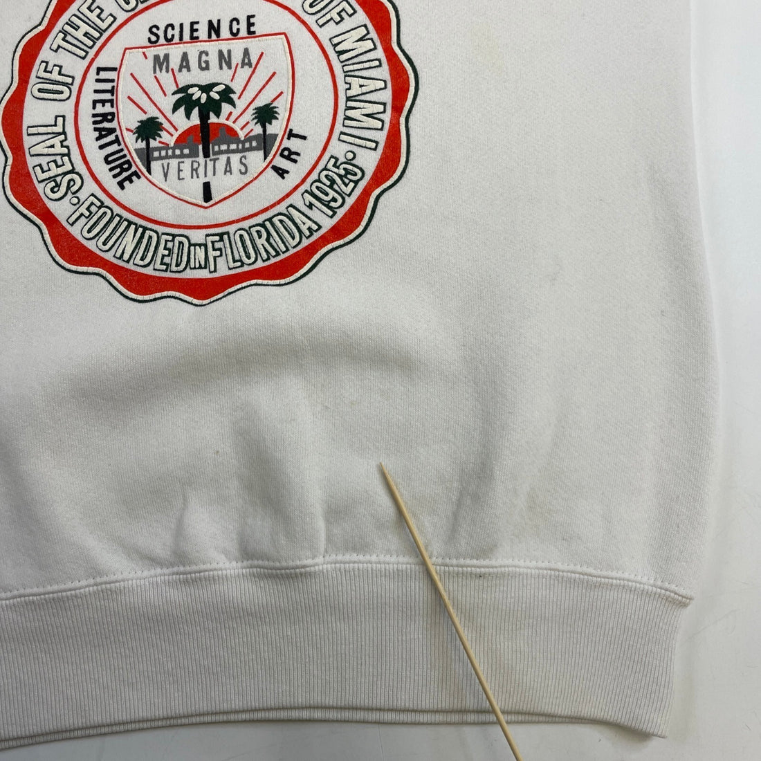 Vintage Miami Hurricanes Crest Crewneck Sweatshirt Size Small 90s NCAA