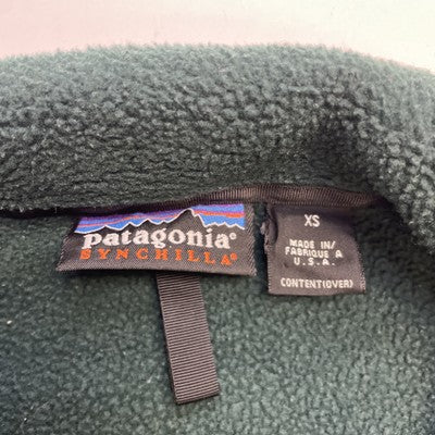 Vintage Patagonia Synchilla Full Zip Fleece Jacket Size XS Green 90s