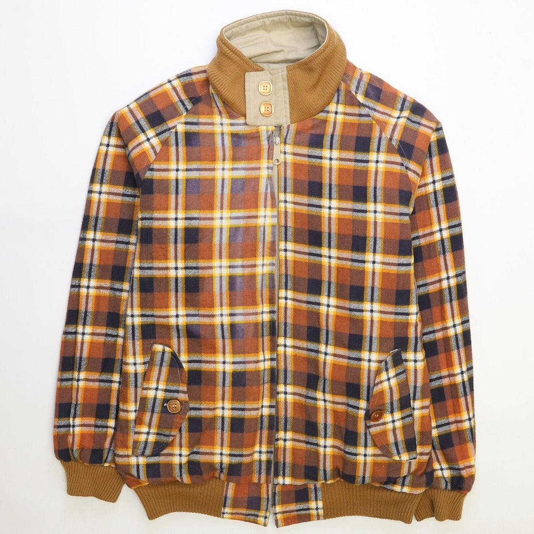 Vintage Plaid Bomber Jacket Size Small Reversible
