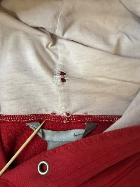 Vintage Nike Spell Out Sweatshirt Hoodie Size 2XL Red
