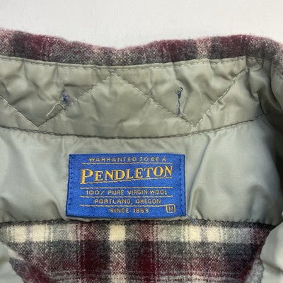 Vintage Pendleton Wool Lodge Button Up Shirt Size Medium Plaid